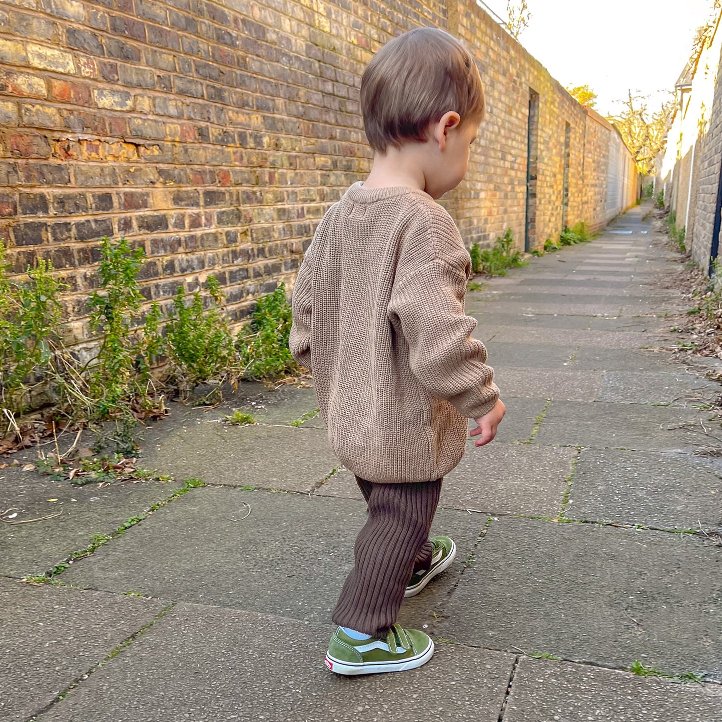 oversized chunky knit jumper - acorn