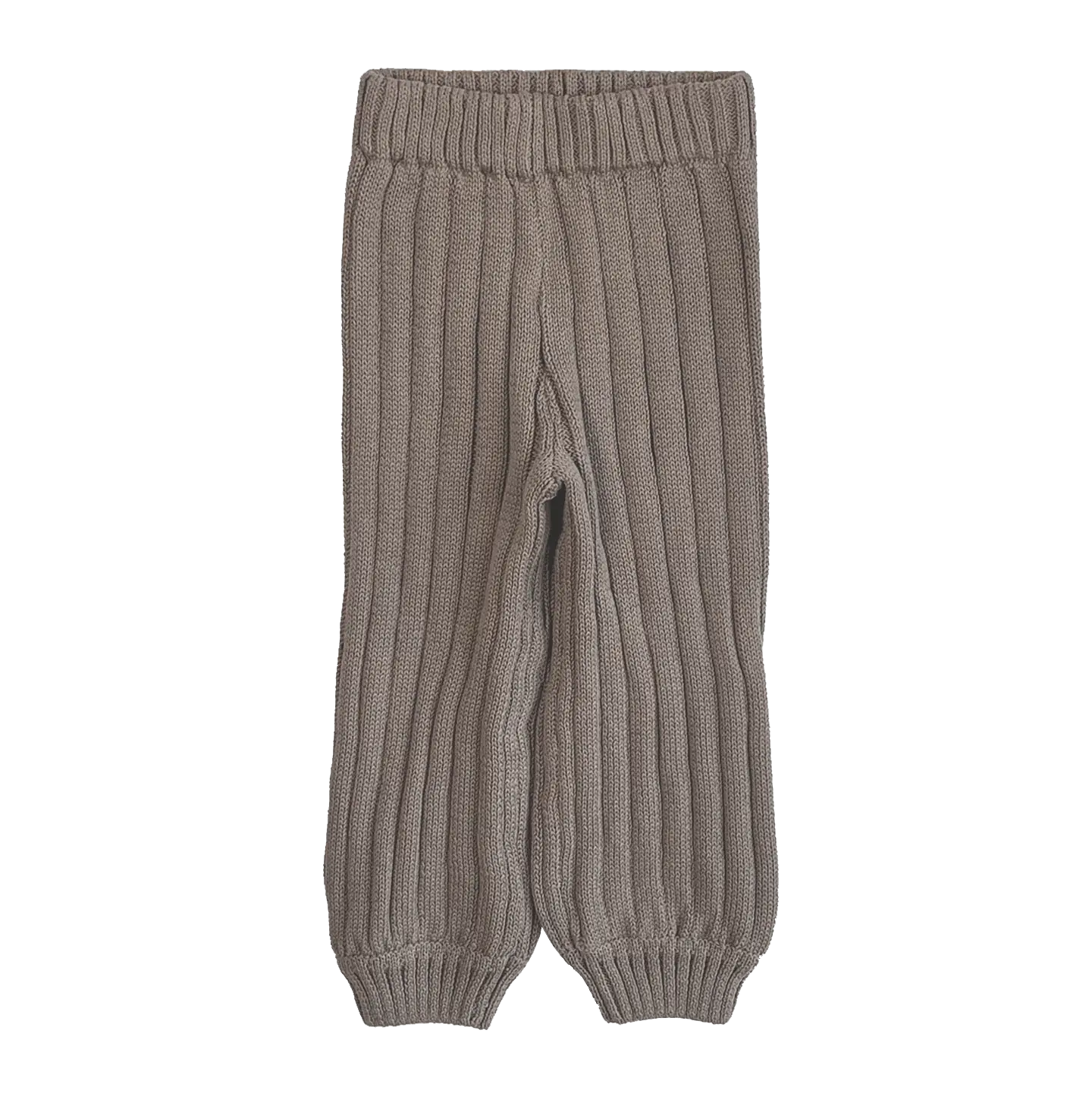 the joggers from the wide rib knit set in tottles beige, made with 100% organic cotton and perfect for active toddlers