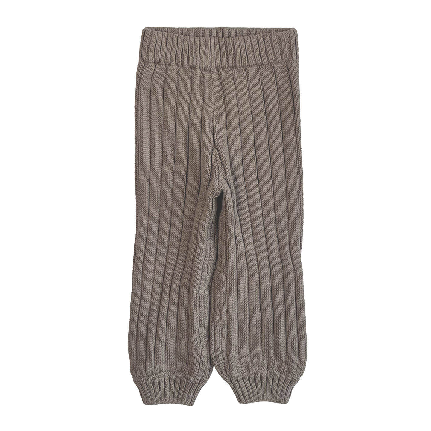 the joggers from the wide rib knit set in tottles beige, 100% organic cotton, cozy and comfortable for all-day wear