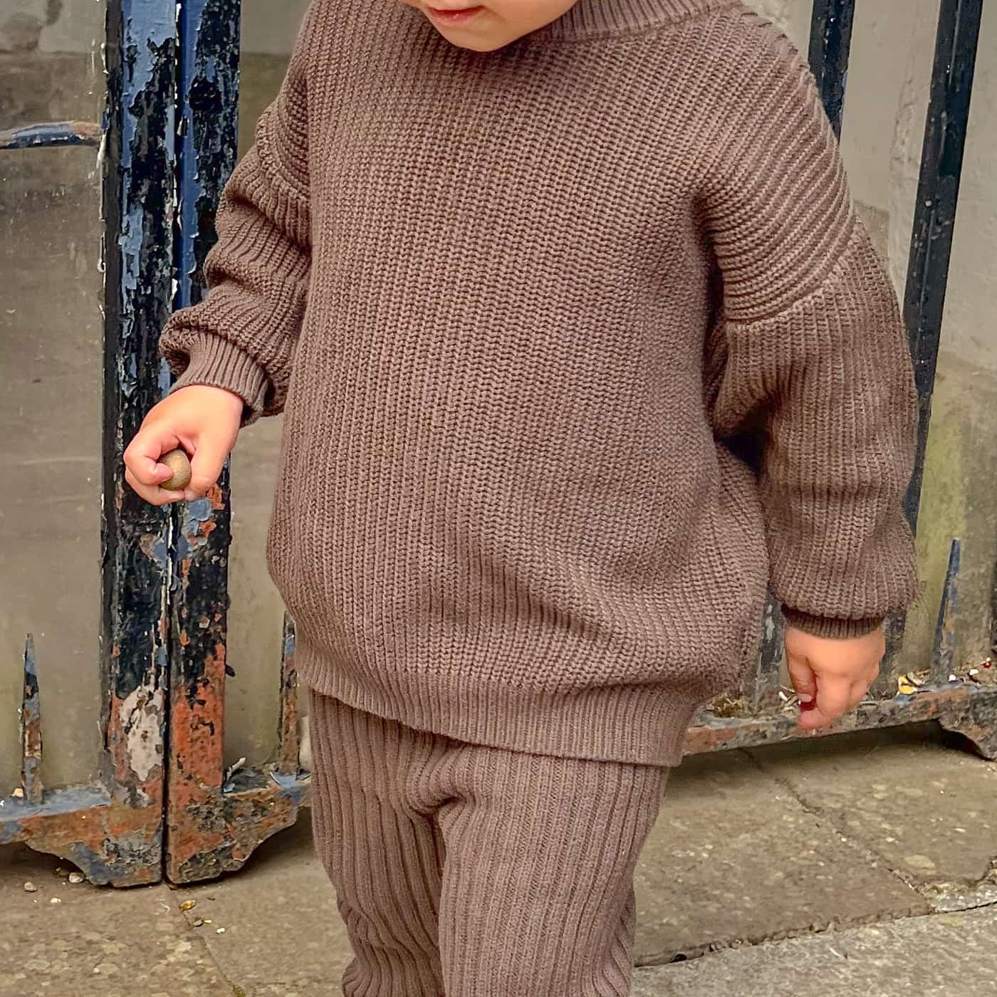 chunky crew knit jumper - cocoa