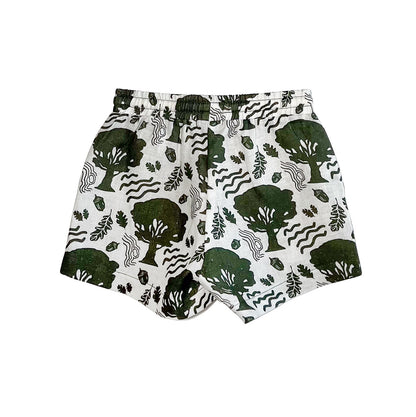oak linen shorts